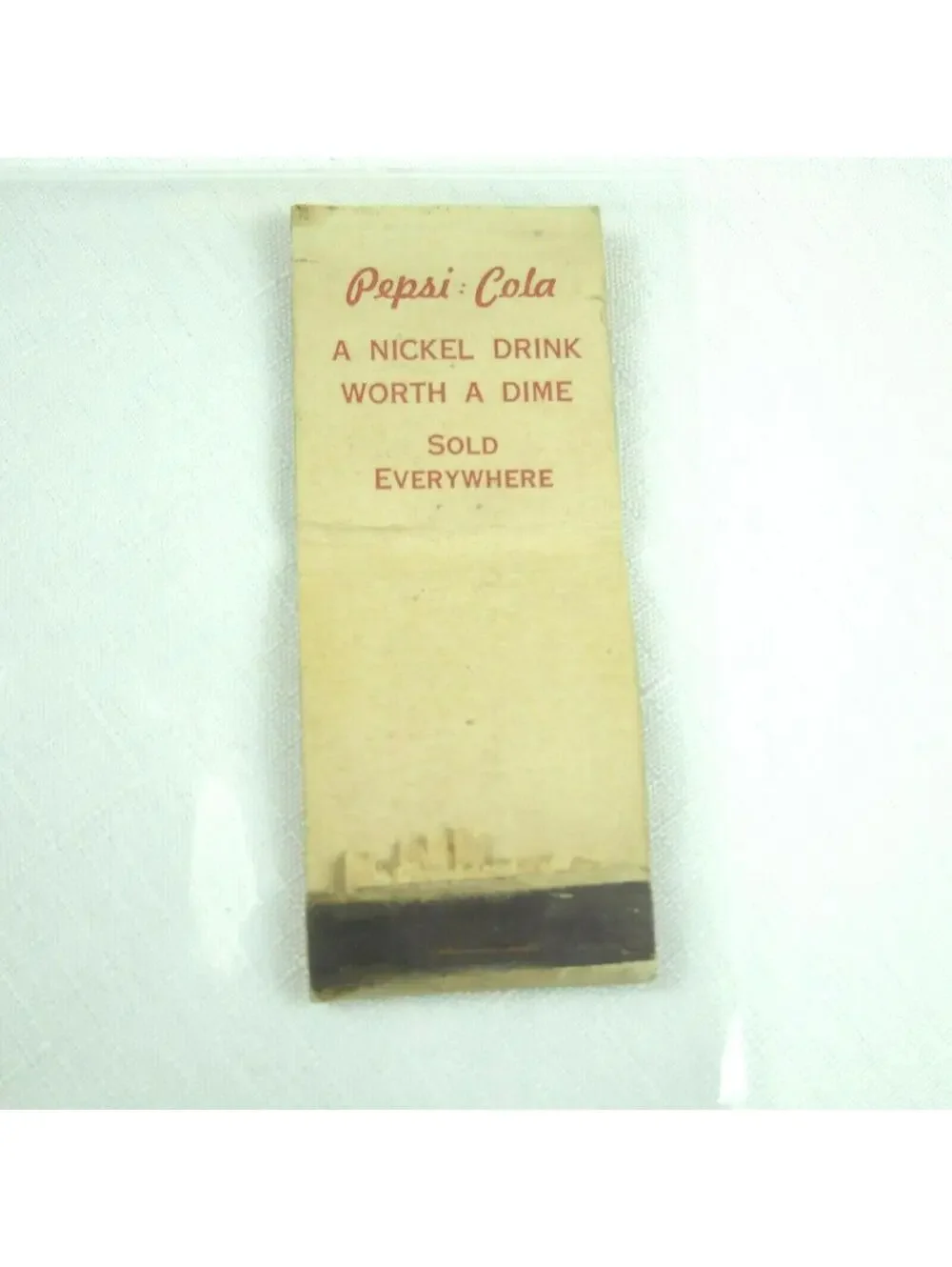 Vintage 1930s Matchbook Cover Pepsi Cola Double Dot Green Bottle Bigger Better